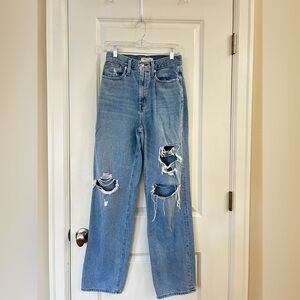 Madewell Ripped Baggy Straight Jean